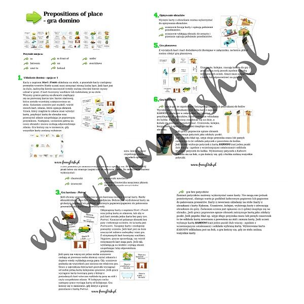 Prepositions of place - przyimki miejsca - pdf - obrazek 2