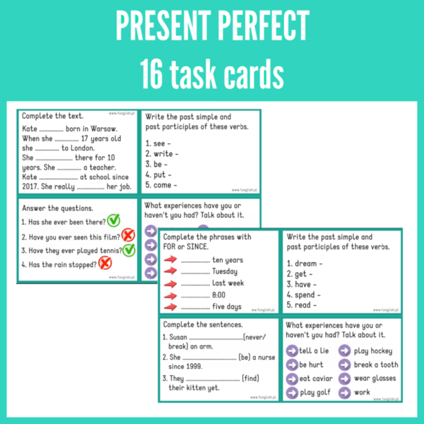 Present Perfect - karty z zadaniami [pdf]