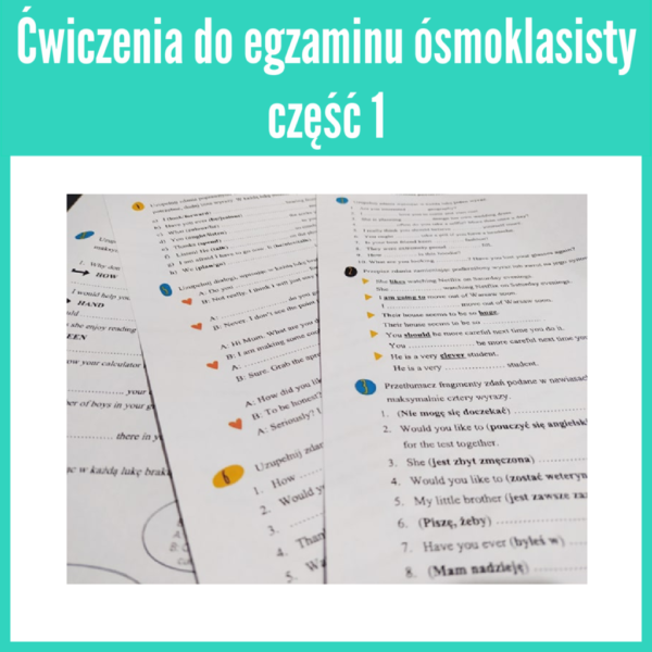 Ćwiczenia do egzaminu ósmoklasisty część 1 (pdf)