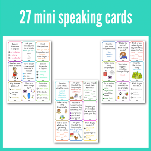 27 Mini Speaking Cards (pdf)